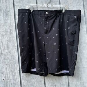 Adidas Golf Shorts 42 Black Polka Dot Athletic Performance Casual‎ Mens
